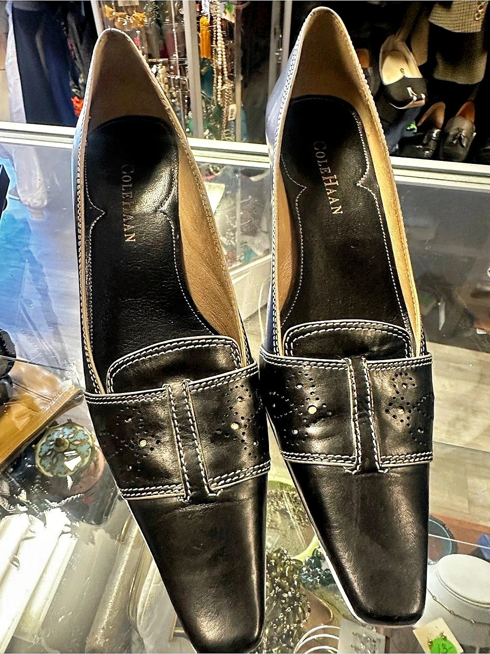 Cole Haan Black Pointed-Toe Heels